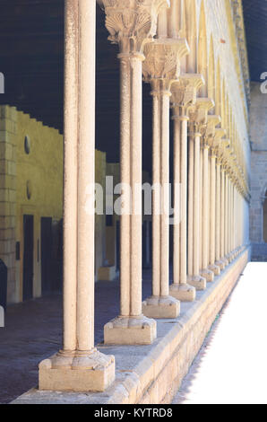 Courtyard of Pedralbes Monastery in Barcelona, Spain. Stock Photo