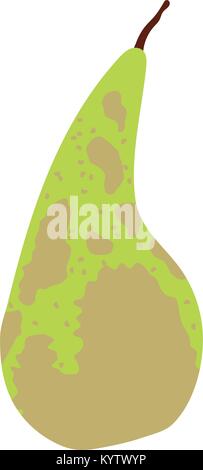 Icon Of Pear In Ui Colors. Flat Circle Stencil Design With Long Shadow ...