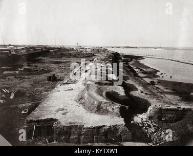 Boxer rebellion, Taku forts, Peiho River, China, 1900 Stock Photo