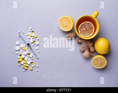 Traditional medicines and alternative natural remedies. Top view Stock Photo