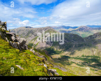 Ennerdale in the Lake District National Park, Scarth Gap and High Crag across the valley, Stock Photo