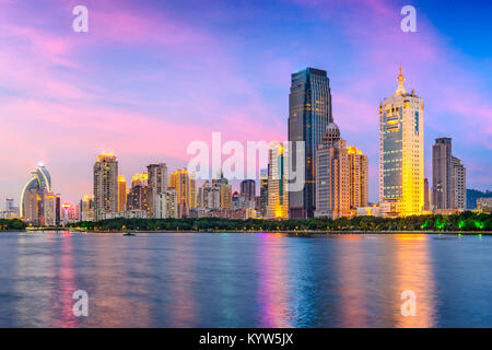 Xiamen, China city skyline from Gulangyu Island. Stock Photo