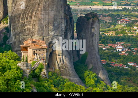 Greece - Roussanou Monastery at Meteora Stock Photo