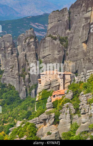 Landscape view at Roussanou Monastery, Meteora, Greece Stock Photo