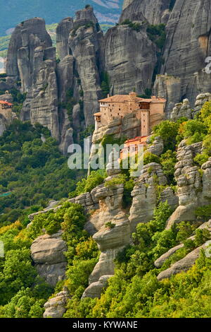 Landscape view at Roussanou Monastery, Meteora, Greece Stock Photo