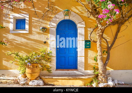 Traditional greek house, Assos village, Kefalonia Island, Greece Stock Photo