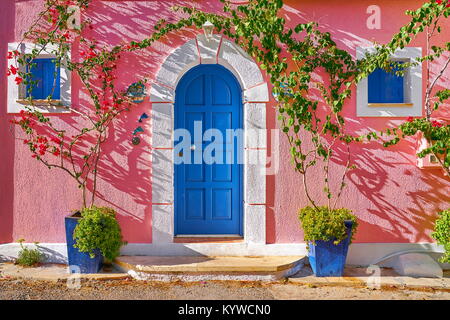 Traditional greek house, Assos village, Kefalonia Island, Greece Stock Photo