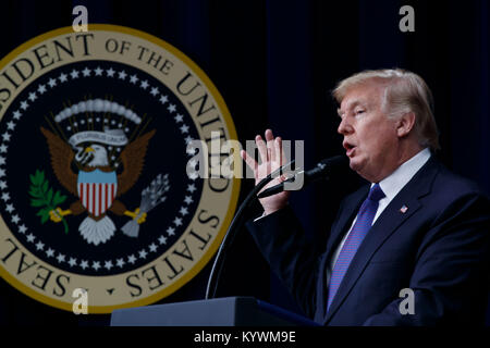 Washington, USA. 16th Jan, 2018. U.S. President Donald Trump speaks at the Conversation With the Women of America panel at the White House in Washington, DC, the United States, on Jan. 16, 2018. Credit: Ting Shen/Xinhua/Alamy Live News Stock Photo