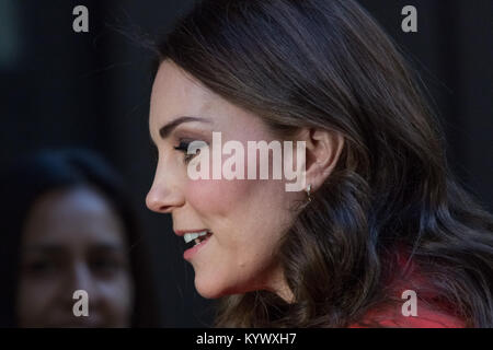 London, UK. 17th Jan, 2018. The Duchess of Cambridge arrives at Great Ormond Street Hospital in west London to officially open the Mittal Children's Medical Centre, home to the new Premier Inn Clinical Building. Credit: Guy Corbishley/Alamy Live News