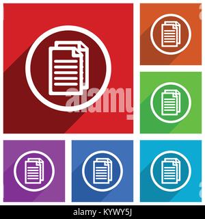 Document vector icons. Flat design colorful illustrations for web designers and mobile applications in eps 10 Stock Vector