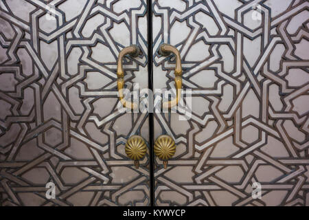 Close-up of a moroccan door in Hassan II Mosque in Casablanca - Morocco Stock Photo