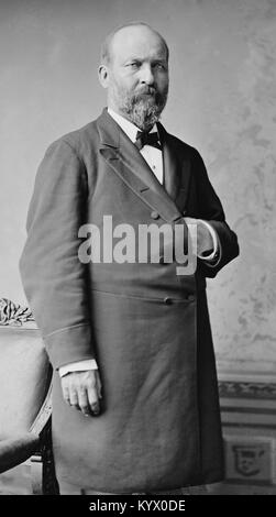 President James Garfield, James Abram Garfield, 20th President of the United States, serving from March 4, 1881, until his assassination later that year. Stock Photo