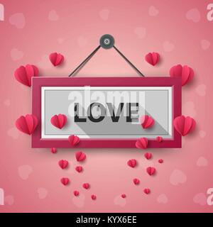 Valentine s Day illustration. Air balloon, heart. Stock Vector