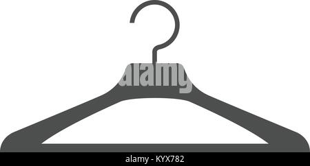 Silhouette of clothes hanger - simple icon on white Stock Vector