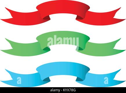 Wavy type banner - ribbon with curled ends Stock Vector