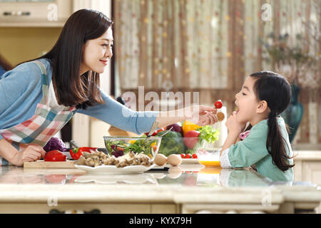 Happy families are in the kitchen Stock Photo