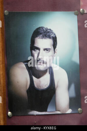 Early photograph of Freddie Mercury, Stone Town, Zanzibar, Tanzania. Stock Photo