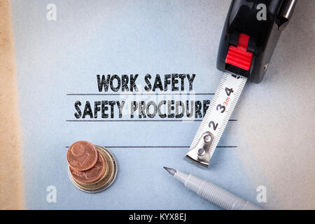 Work Safety and Safety Procedures. hazards, protections, health and regulations Stock Photo