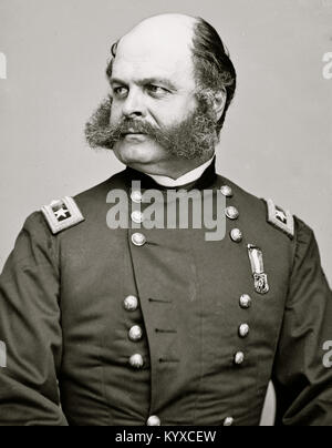 Portrait of Maj. Gen. Ambrose E. Burnside, officer of the Federal Army Stock Photo