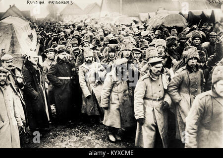 Russian prisoners held during World War One Stock Photo