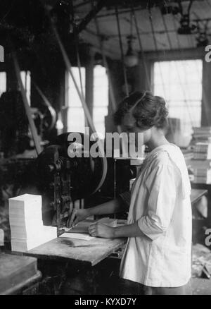 Stamping labels. Boston Index Card Co., Stock Photo