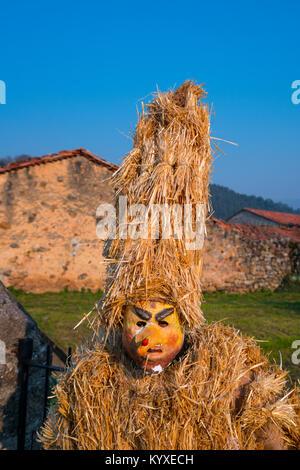 'La Vijanera' Carnival in Silio. Molledo Municipality,  Cantabria, Spain, Europe Stock Photo