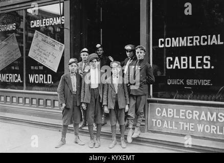 Postal Telegraph Messengers, Indianapolis, (Indiana has no age limit for messengers.) Stock Photo