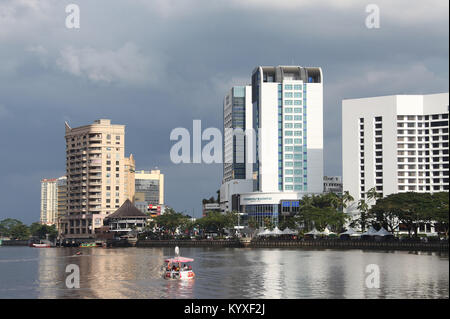 Sarawak River at Kuching in Malaysia Stock Photo