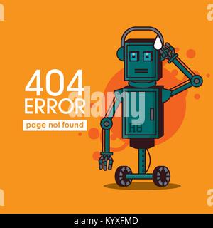 Error 404 robot style Stock Vector