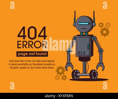 Error 404 robot style Stock Vector