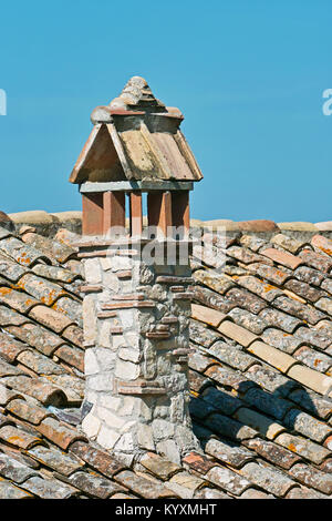 very elaborate chimney pot of a country house Stock Photo