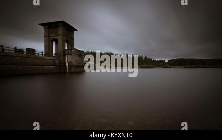The dam at Alwen Reservoir , North Wales Stock Photo