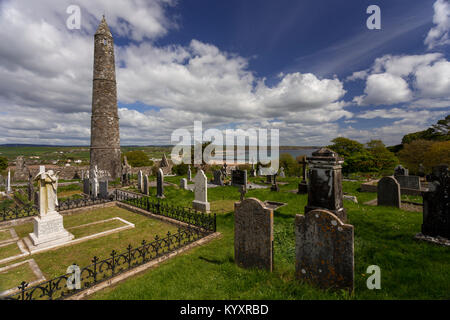 The historical round tower at Ardmore on the south coast of Ireland Stock Photo