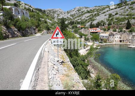 Croatia - Adriatic Highway (Jadranska Magistrala) road along the coast. Stock Photo