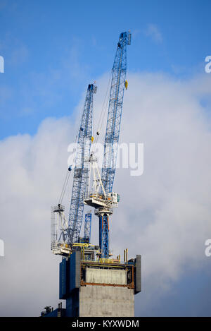 22 Bishopsgate commercial skyscraper under construction in London, UK. Twentytwo. Twenty two. Top structure development tower cranes. Favelle Favco Stock Photo