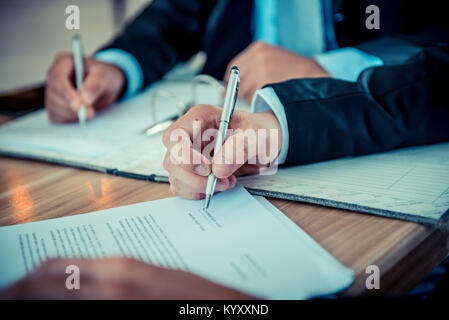 Asian Businessman working for goal and KPI and successful Stock Photo