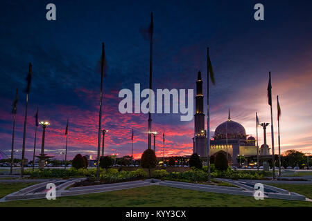 The Putra Mosque is the principal mosque of Federal Terittory Putrajaya  , Malaysia Stock Photo