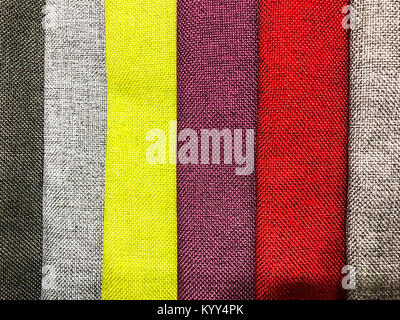 Background and texture of multi-colored fabrics. Studio Photo Stock Photo