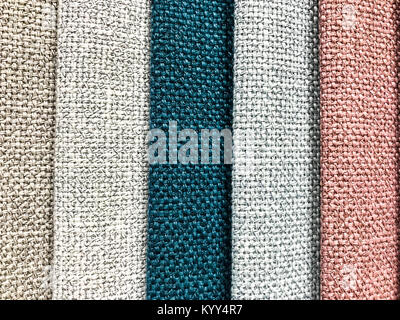 Background and texture of multi-colored fabrics. Studio Photo Stock Photo