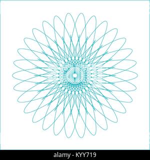 Spirograph geometric shape suitable for watermark - vector isolated on white background Stock Vector