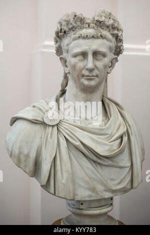 Marble statue of Roman Emperor Claudius from Herculaneum in the ...