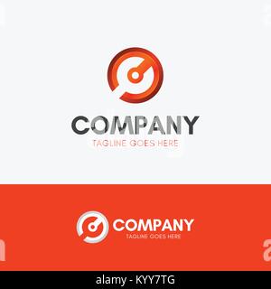 C Mechanic Logo template icon symbol orange with negative space of wrench Stock Vector