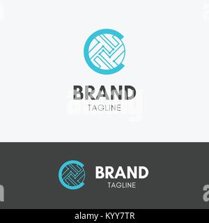 Cryptocurrency Firm Logo template icon symbol with turquoise color Stock Vector