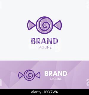 Candy Geometric Logo template icon symbol with violet color Stock Vector