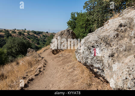 Visiting Banias Nature Reserve in Northern Israel Stock Photo