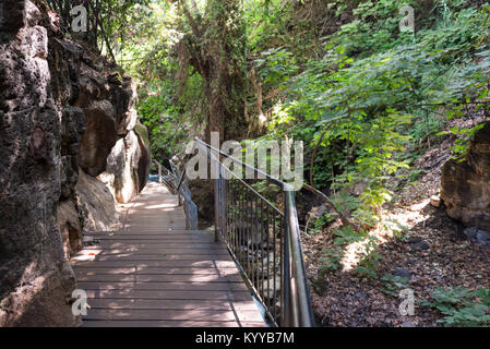 Visiting Banias Nature Reserve in Northern Israel Stock Photo