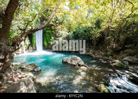 Visiting Banias Nature Reserve in Northern Israel Stock Photo