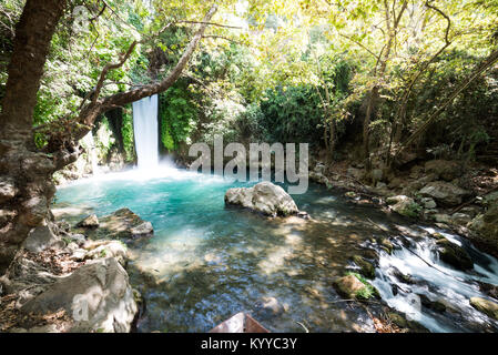 Visiting Banias Nature Reserve in Northern Israel Stock Photo