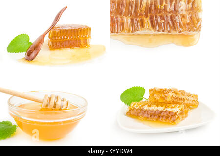 Set of honey isolated on a white background cutout Stock Photo