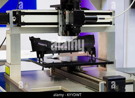 Part scanned by optical inspection machine for dimension check Stock Photo
